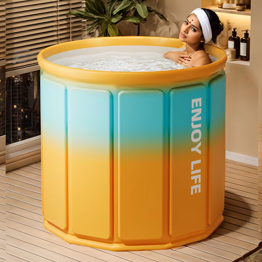 100% Inflatable Classic Round Neoprene Oversized Foldable Portable Bathtub