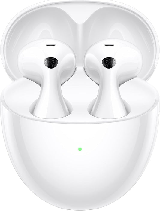 FreeBuds 6 Wireless Bluetooth Noise Cancelling in Ear AI Volume Smart Charging Simultaneous Interpretation, Ear-Fitting Wearing, Dual-Driver True Sound, Stable & Clear Calls, Open-fit ANC,IP54 Water-Resistant, iOS & Android, White