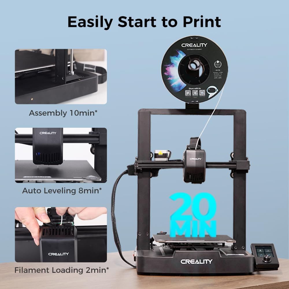 3D Printer Ender-3 V3 SE, 250mm/s Faster FDM 3D Printers with CR Touch Auto Leveling, Sprite Direct Extruder Auto-Load Filament Dual Z-axis Y-axis, Printing Size 8.66x8.66x9.84 inch
