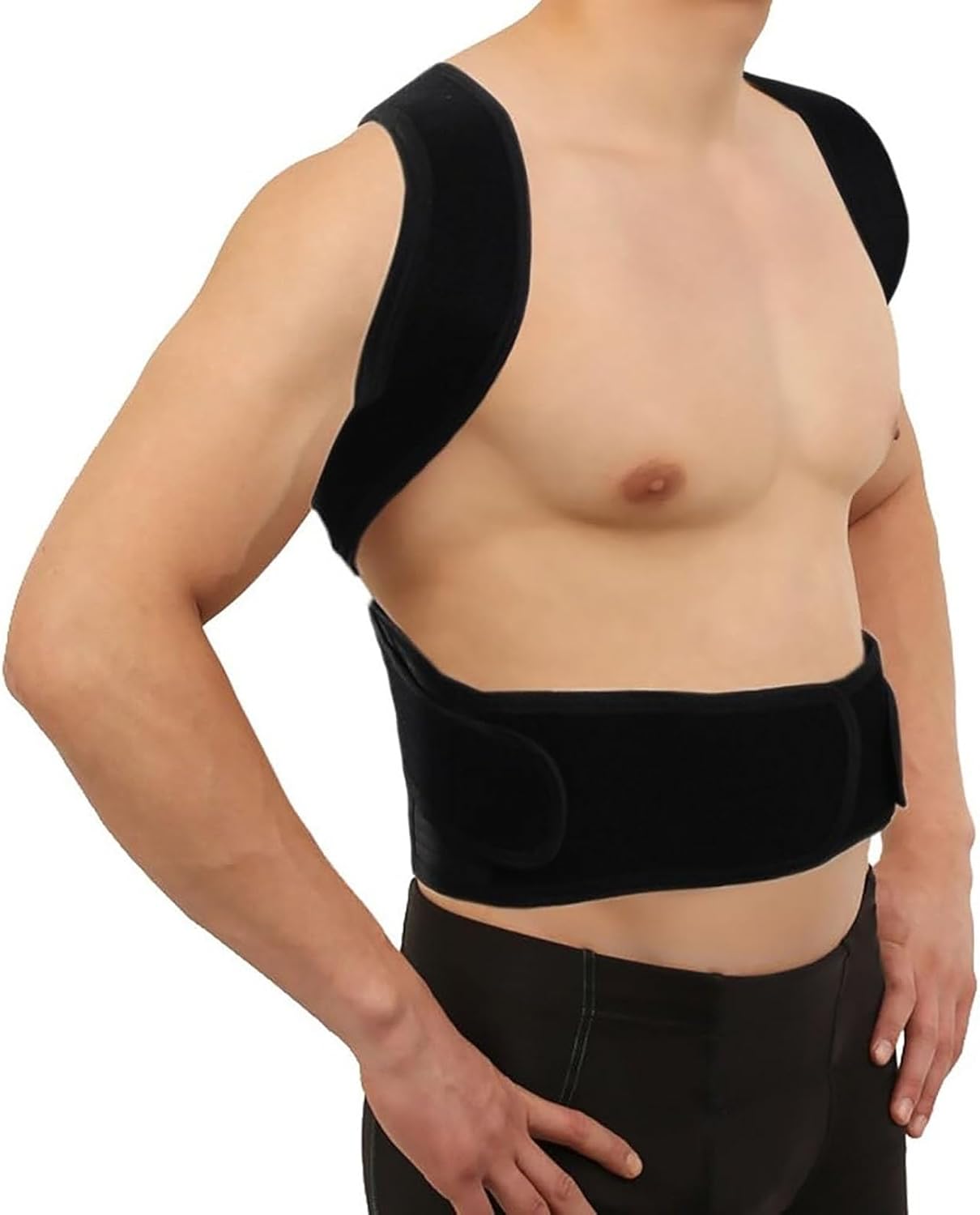 Adult Shoulder Posture Corrector Scoliosis Back Brace for Men and Women, Full Back Support Belt Adjustable Neck Support Improve Back Posture and Prevent Hunchback (Black S)