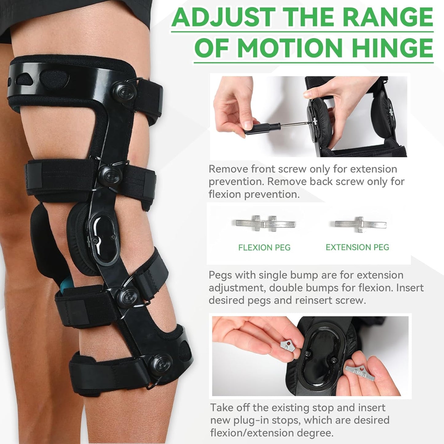 Functional ACL Knee Brace for MCL PCL Meniscus Ligament Sports Injuries, Relief from Knee Joint Pain with Side Stabilizer for Men & Women (M/Right)