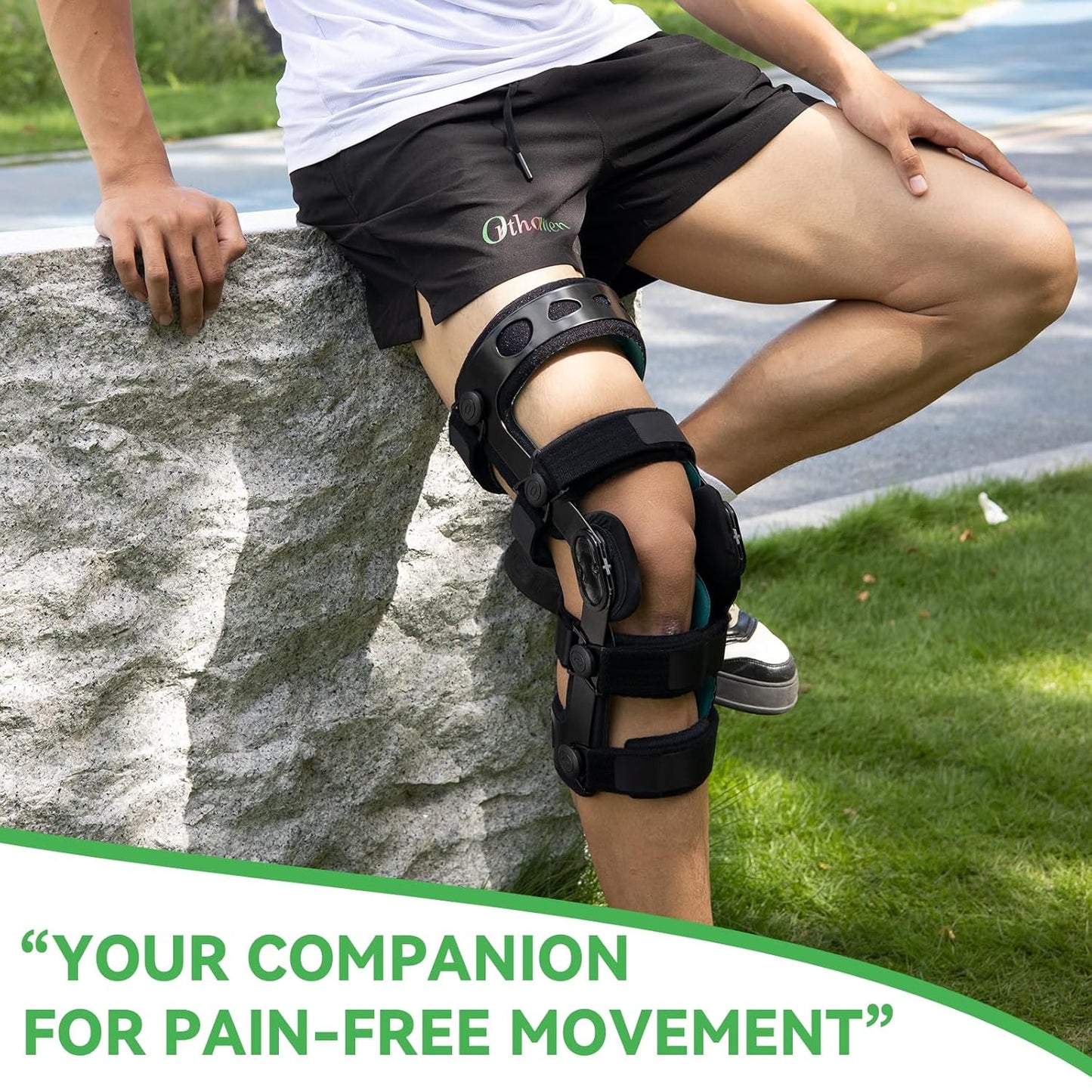 Functional ACL Knee Brace for MCL PCL Meniscus Ligament Sports Injuries, Relief from Knee Joint Pain with Side Stabilizer for Men & Women (M/Right)