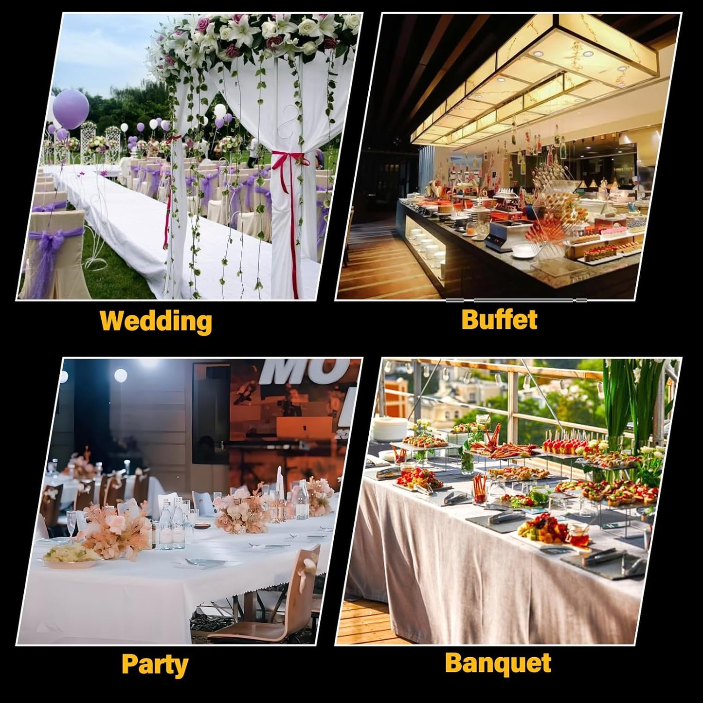 Chafing Dishes for Buffet, 9QT 6 Pack Chafing Dish Buffet Set, Stainless Steel Catering Warmer Server with 6 Full Size Pans for Home Party Wedding Buffets, Gold