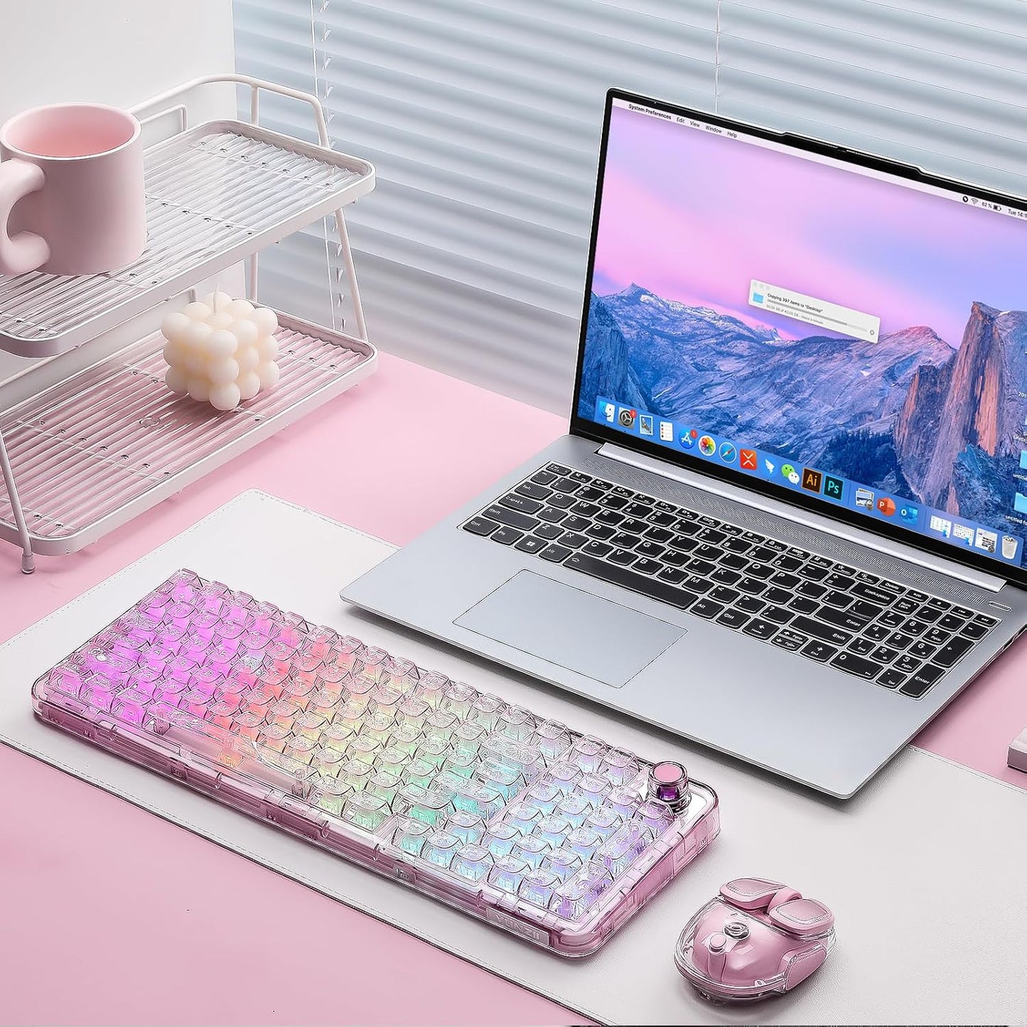 X98 QMK/VIA Wireless Mechanical Gaming Keyboard with Knob, Tri-Mode BT5.0/USB-C/2.4GHz Hot Swappable Keyboard, Pre-lubed Switches Gasket Mount RGB Backlit for Wins/Mac (Pink, Crystal Switch)