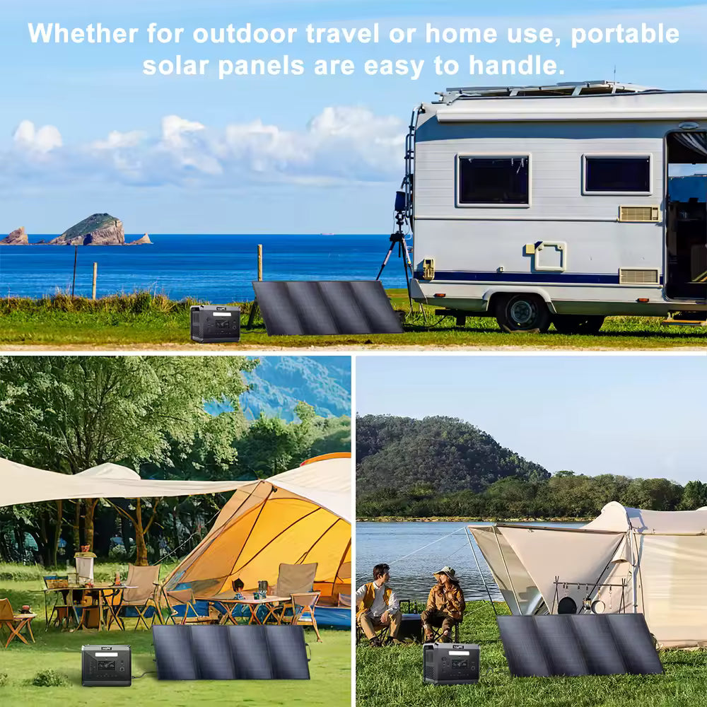 SOLARPLAY 200W Portable Solar Power Station  Adjustable 18V Solar Panel Charger Kit for Outdoor Camping & Emergency Power