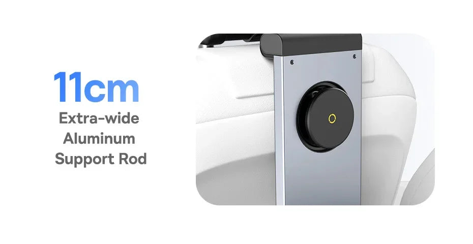 Car Back seat Headrest Desk Vehicle Tray Table, Foldable Laptop Stand with 360° Magnetic Phone Holder, Glass Holder, Adjustable Height, Black