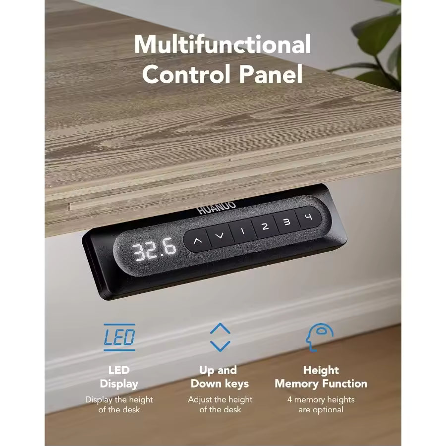 Electric Standing Desk with Adjustable Height 55 x 28, 4 Memory Settings for Home Office Workstation