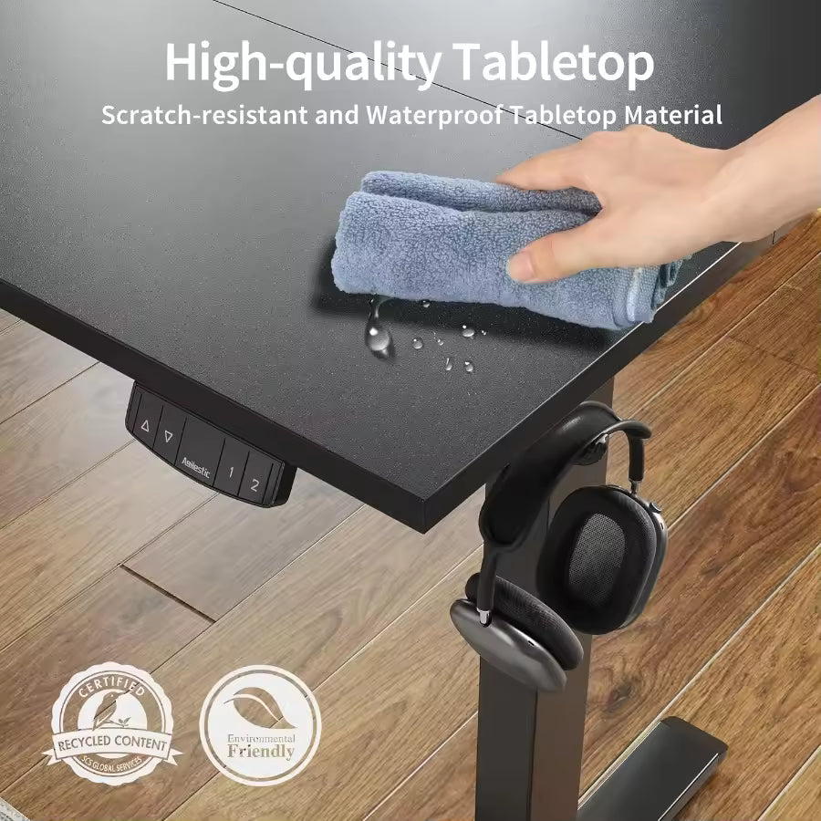 Electric Standing Large Desk Adjustable Height 60 x 24 Inches For Work Office/Home Ergonomic Computer Table