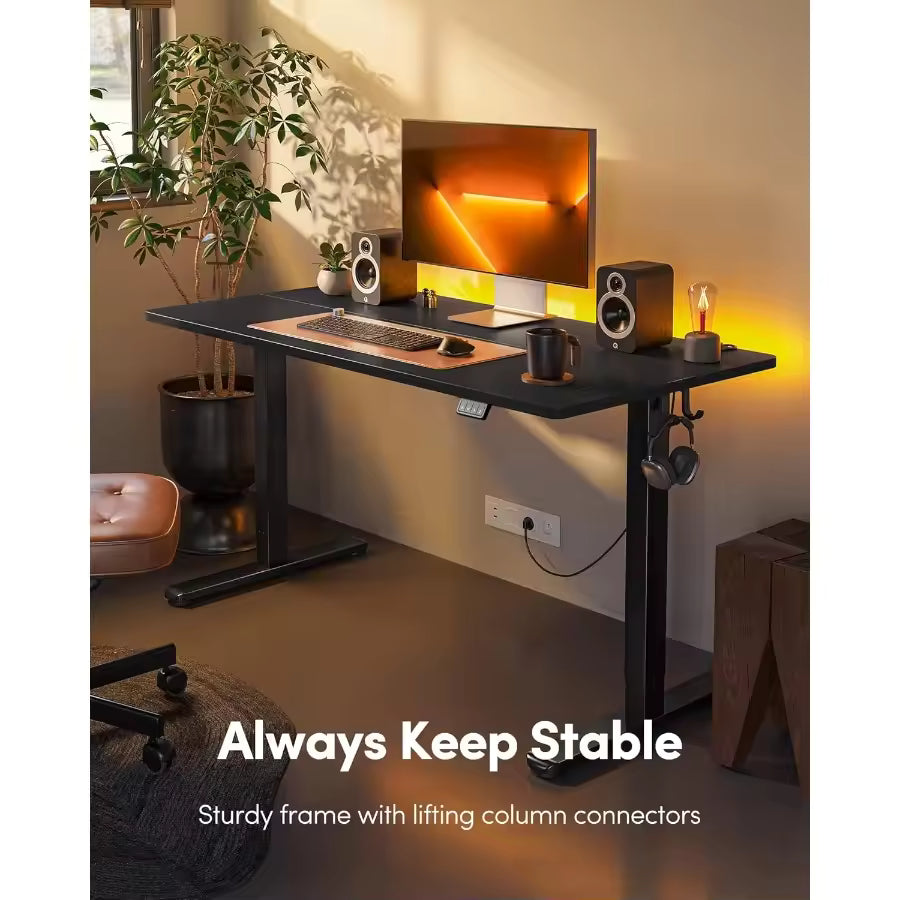 Electric Standing Desk 60 x 24 Inch Adjustable Height for Home/Office Ergonomic Workstation Computer Table