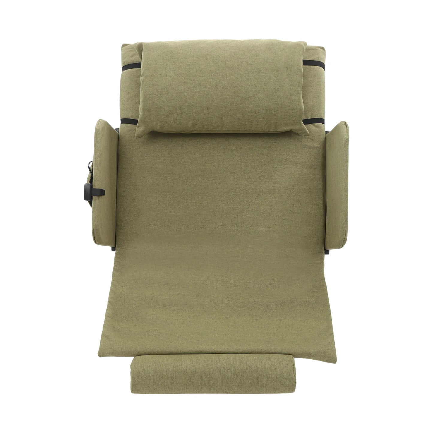 Electric Adjustable Bed Backrest with Side Handrails – 2–80° Sit-Up Backrest Chair, Remote Control, Washable Cushion & Headrest, Heavy-Duty Carbon-Steel Frame, 440 lbs Support – Green