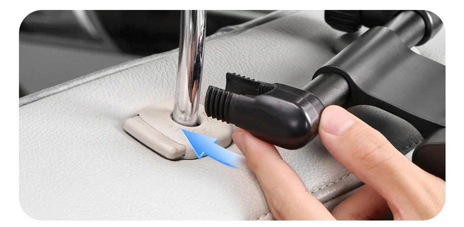 Car Back seat Headrest Desk Vehicle Tray Table, Foldable Laptop Stand with 360° Magnetic Phone Holder, Glass Holder, Adjustable Height, Black