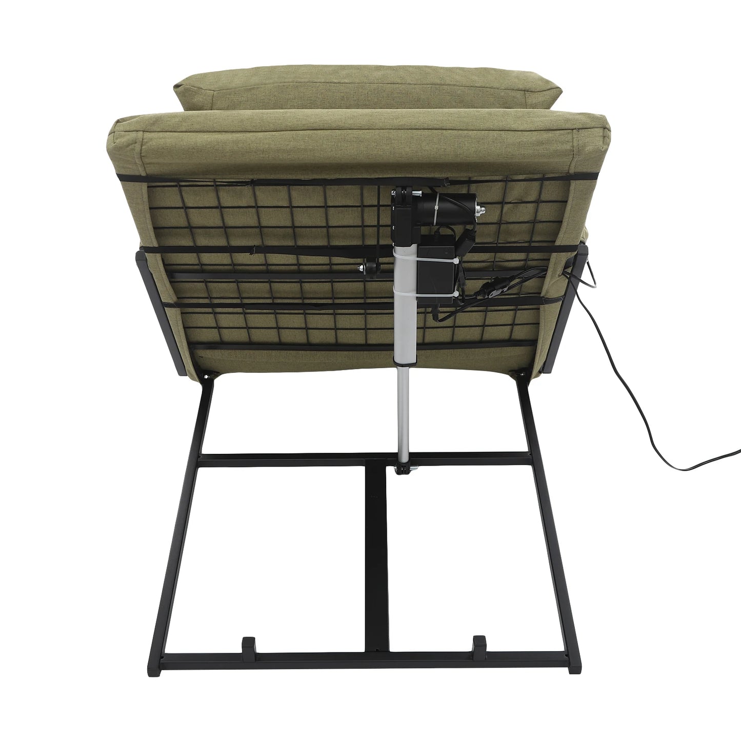 Electric Adjustable Bed Backrest with Side Handrails – 2–80° Sit-Up Backrest Chair, Remote Control, Washable Cushion & Headrest, Heavy-Duty Carbon-Steel Frame, 440 lbs Support – Green