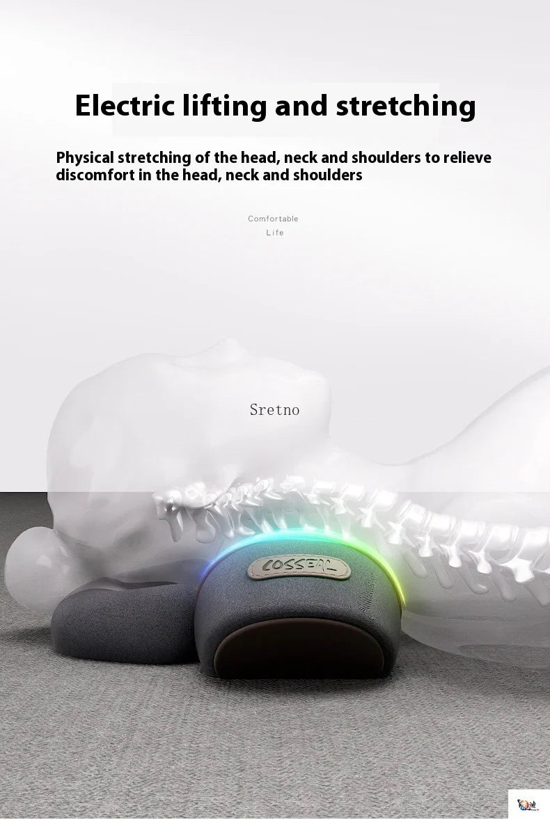 Neck Protection Pillow, Neck Sleep Special Massage, Non Traction, Hot Compress, Repair, Cylindrical Pillows for Peaceful Sleeping (Dark Gray)