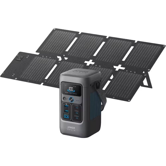 SOLIX C200 DC Portable Power Bank Station 60W Solar Panel 192Wh LiFePO4 Battery, 200W Solar Generator For Home & Emergency Backup
