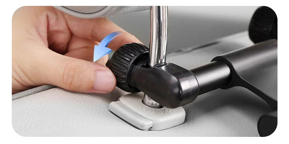 Car Back seat Headrest Desk Vehicle Tray Table, Foldable Laptop Stand with 360° Magnetic Phone Holder, Glass Holder, Adjustable Height, Black