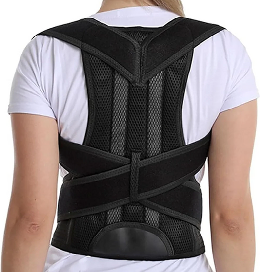 Adult Shoulder Posture Corrector Scoliosis Back Brace for Men and Women, Full Back Support Belt Adjustable Neck Support Improve Back Posture and Prevent Hunchback (Black S)