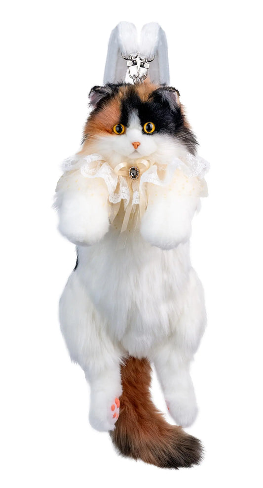 Cat Shaped Backpack - Handcrafted Stuffed Animals Plush Bag with Adjustable Shoulder, Crossbody, and Handbag Straps (Dark Calico Backpack)