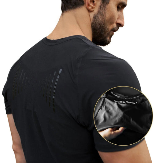 Posture Reminder T-Shirt for Men - Black/Small