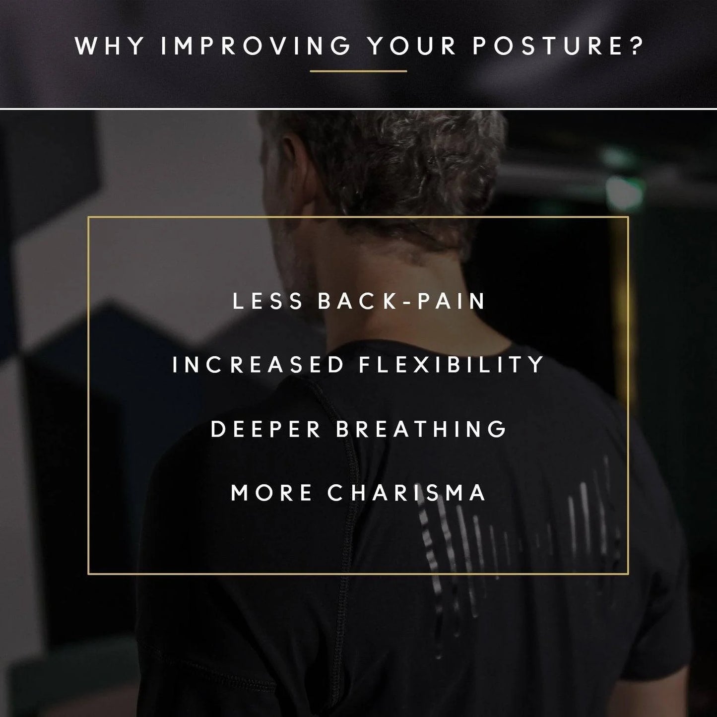 Posture Reminder T-Shirt for Men - Black/Small