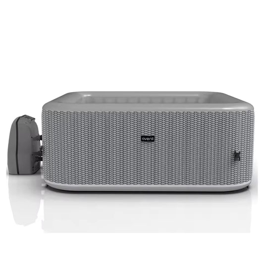 Portable Outdoor Hot Tub - 4 Person Inflatable Square Spa with LED Display