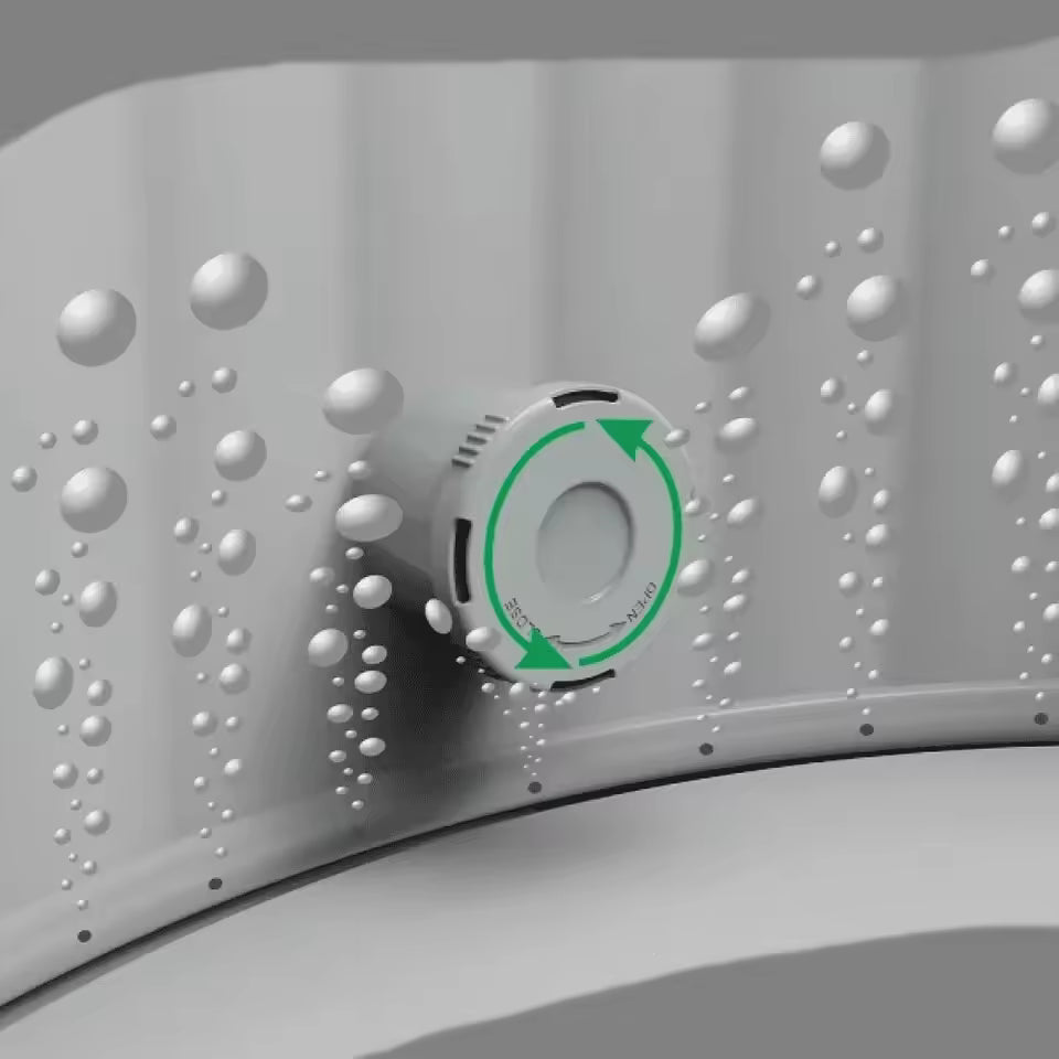 Portable Outdoor Hot Tub - 4 Person Inflatable Square Spa with LED Display